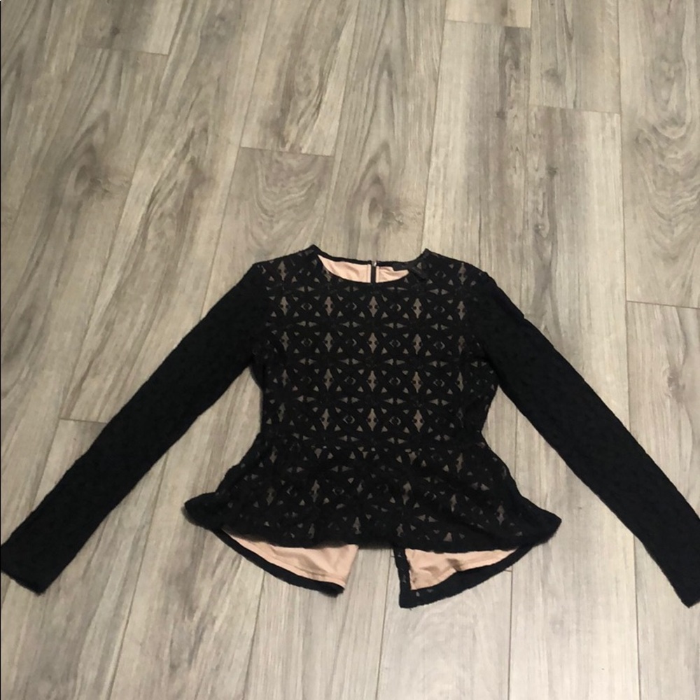 BCBG peplum lace top